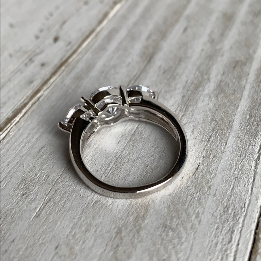 NEW Argento Vivo 3 Stone Sterling Silver Ring - Picture 6 of 8